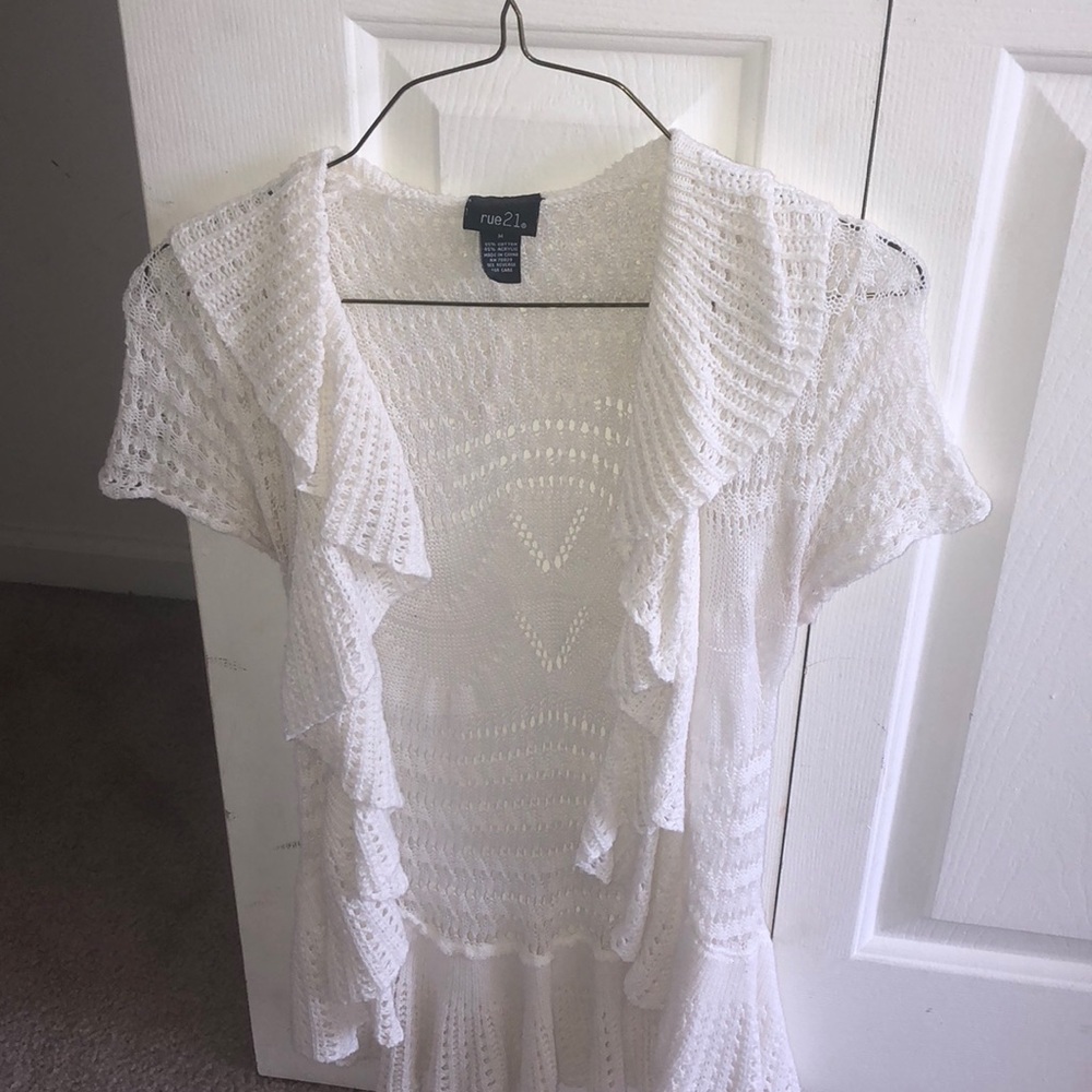 White sweater cardigan